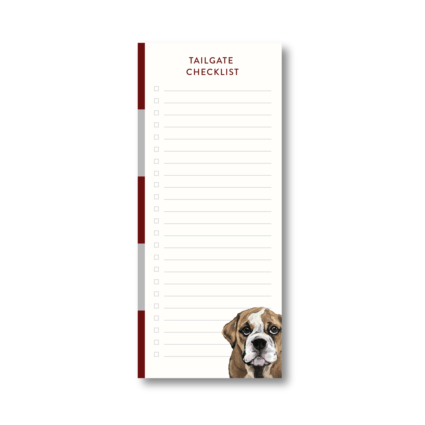 English Bulldog Maroon Notepad