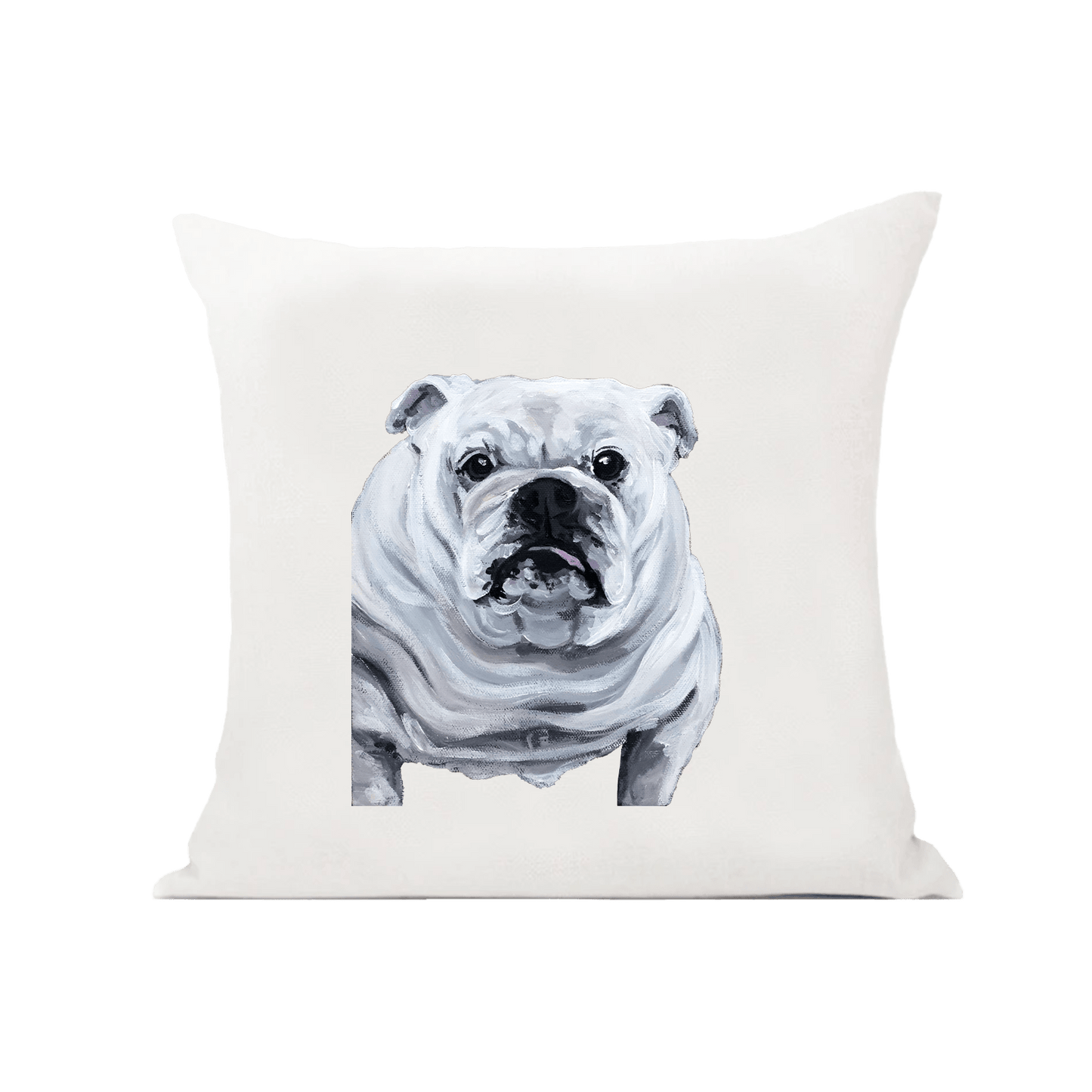 White English Bulldog Pillow