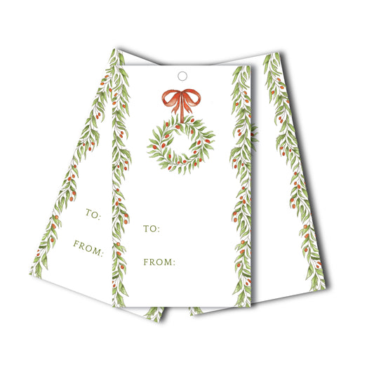 Christmas Garland Wreath Gift Tags