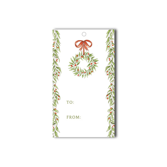 Christmas Garland Wreath Gift Tags