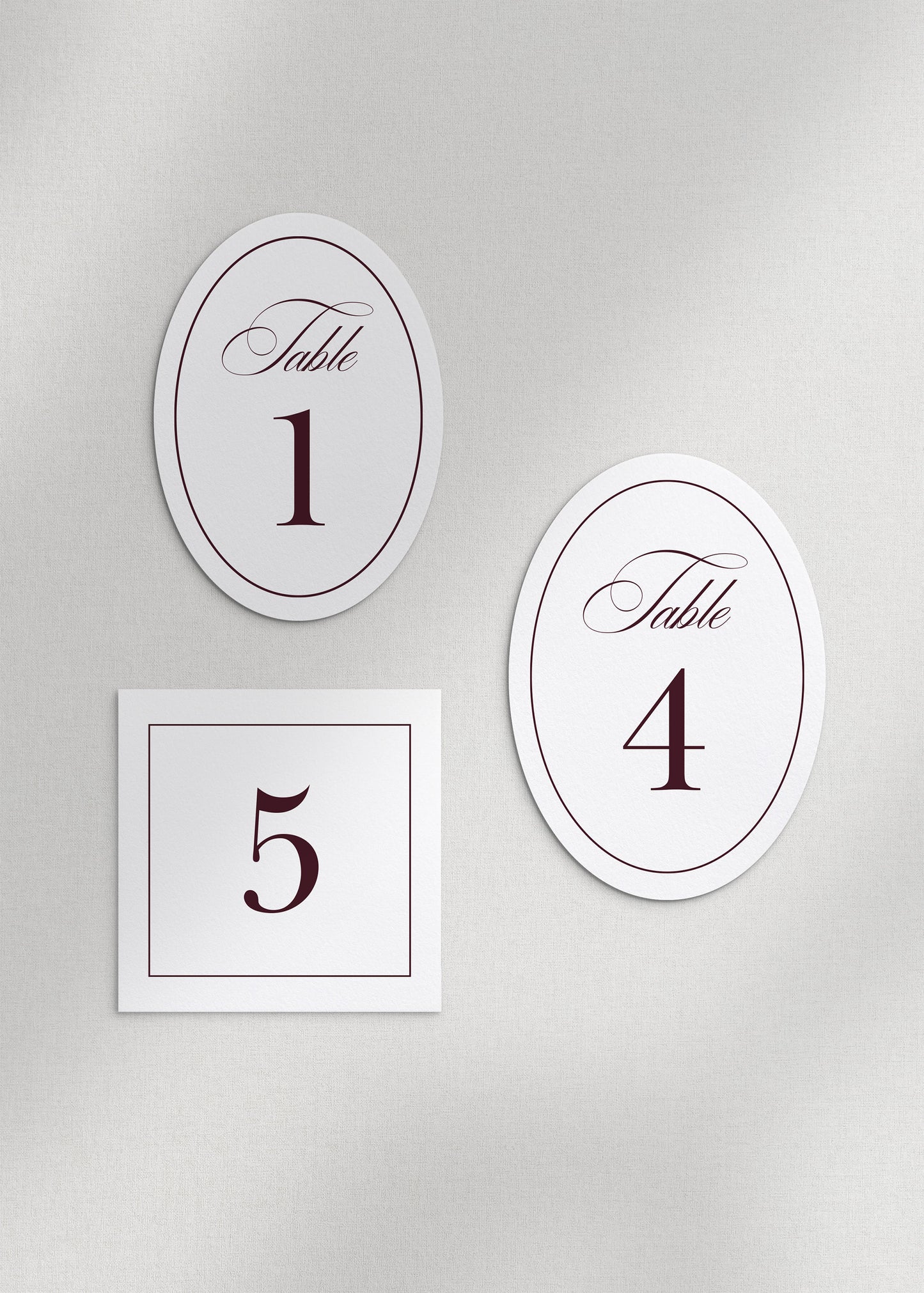 Oval Table Numbers Customizable