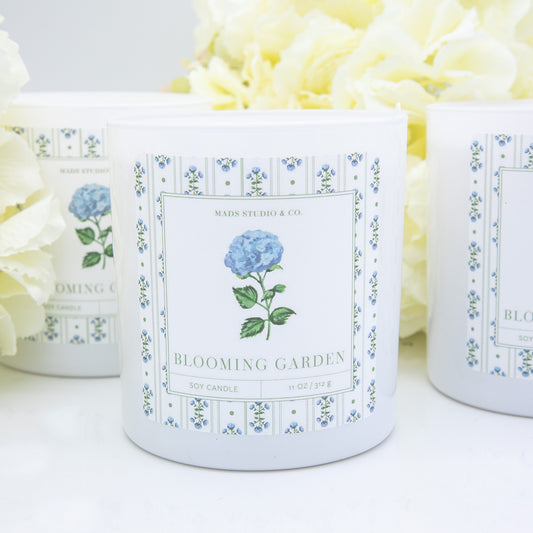 Hydrangea Blooming Garden Soy Candle –11 oz