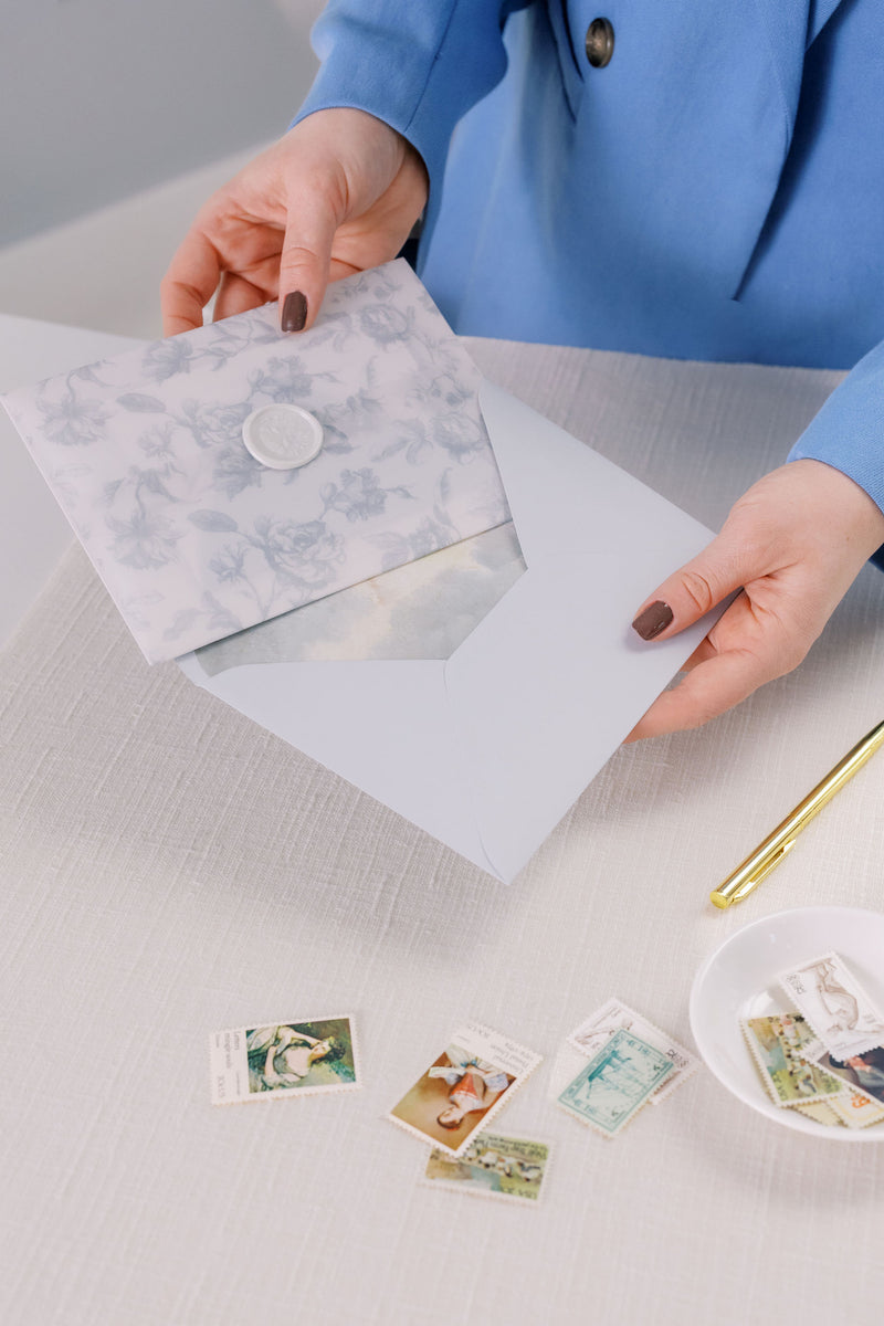 Romantic Blue Wedding Invitation Suite