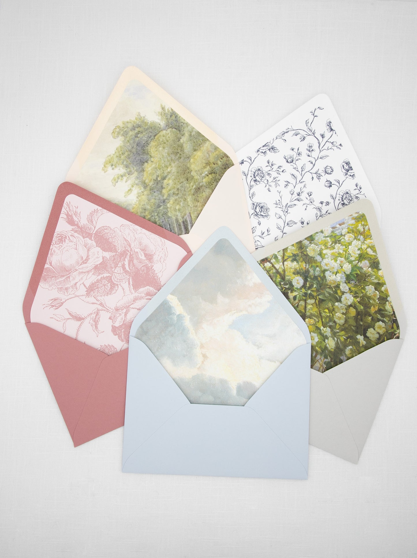 Floral and watercolor envelopes 