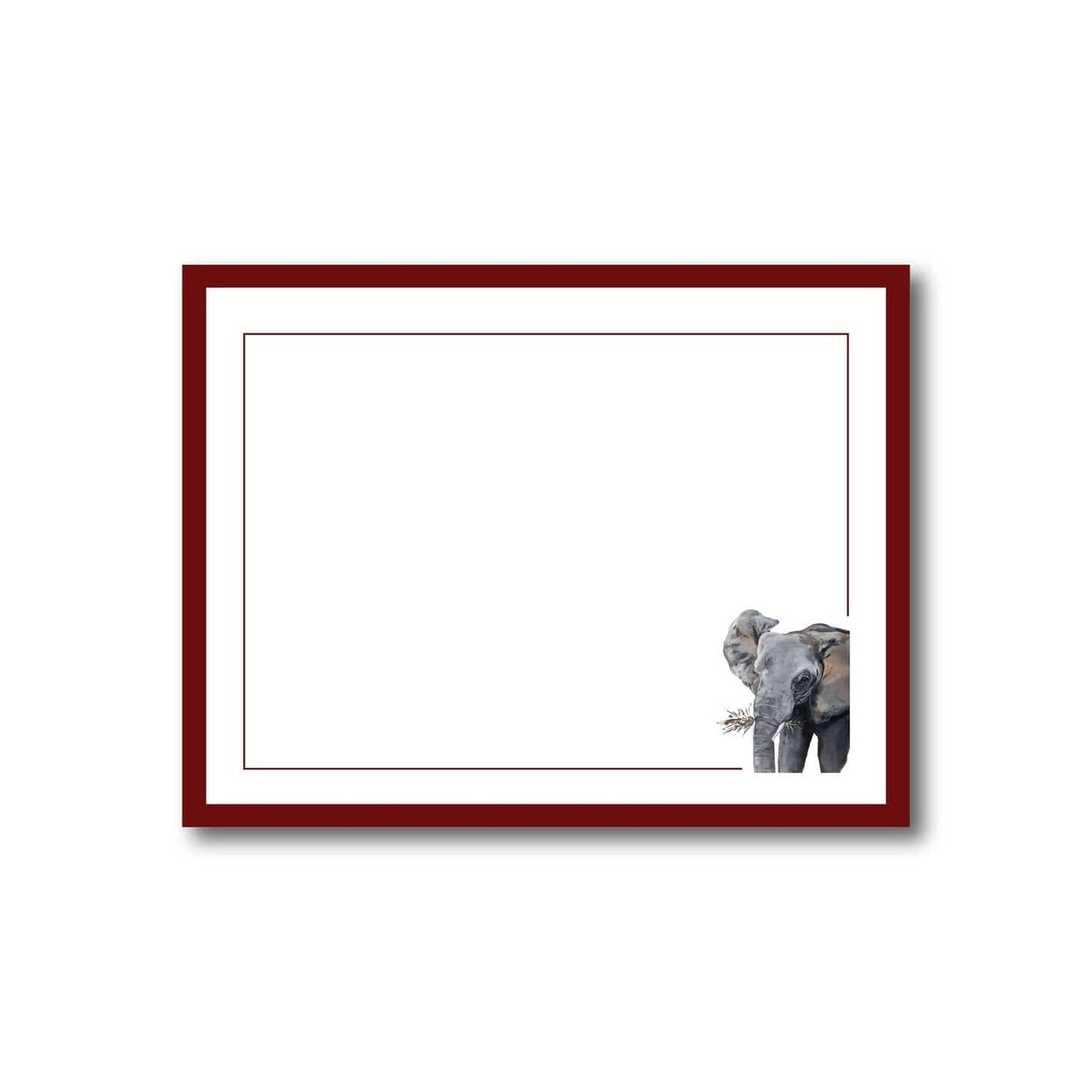 Crimson Elephant Flat Notecards
