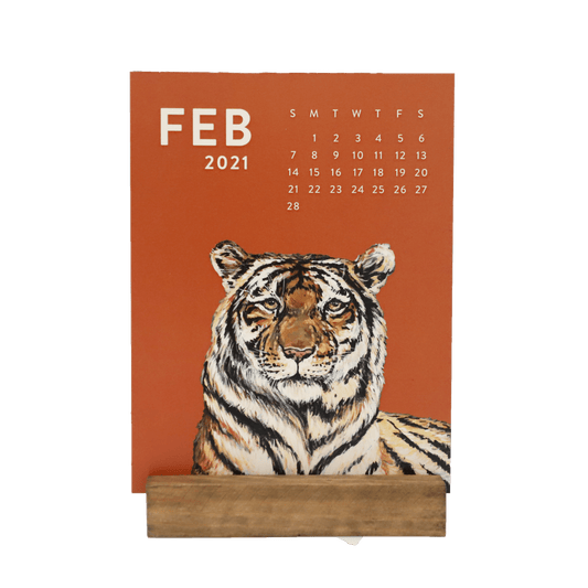 Orange + Blue Tiger – 18 Month Calendar