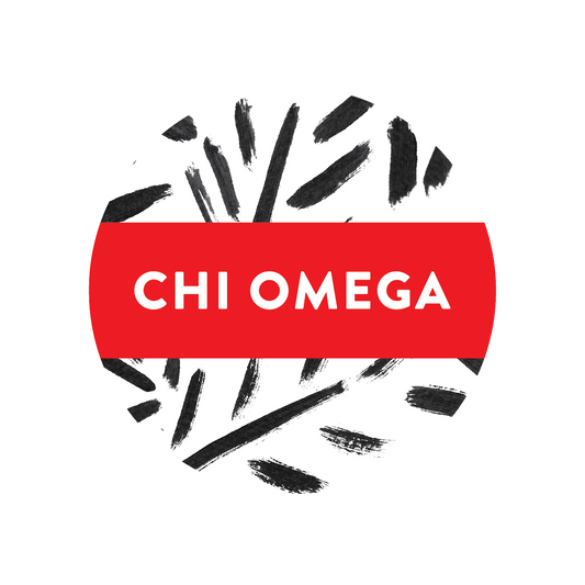 Chi Omega Patterned Sticker