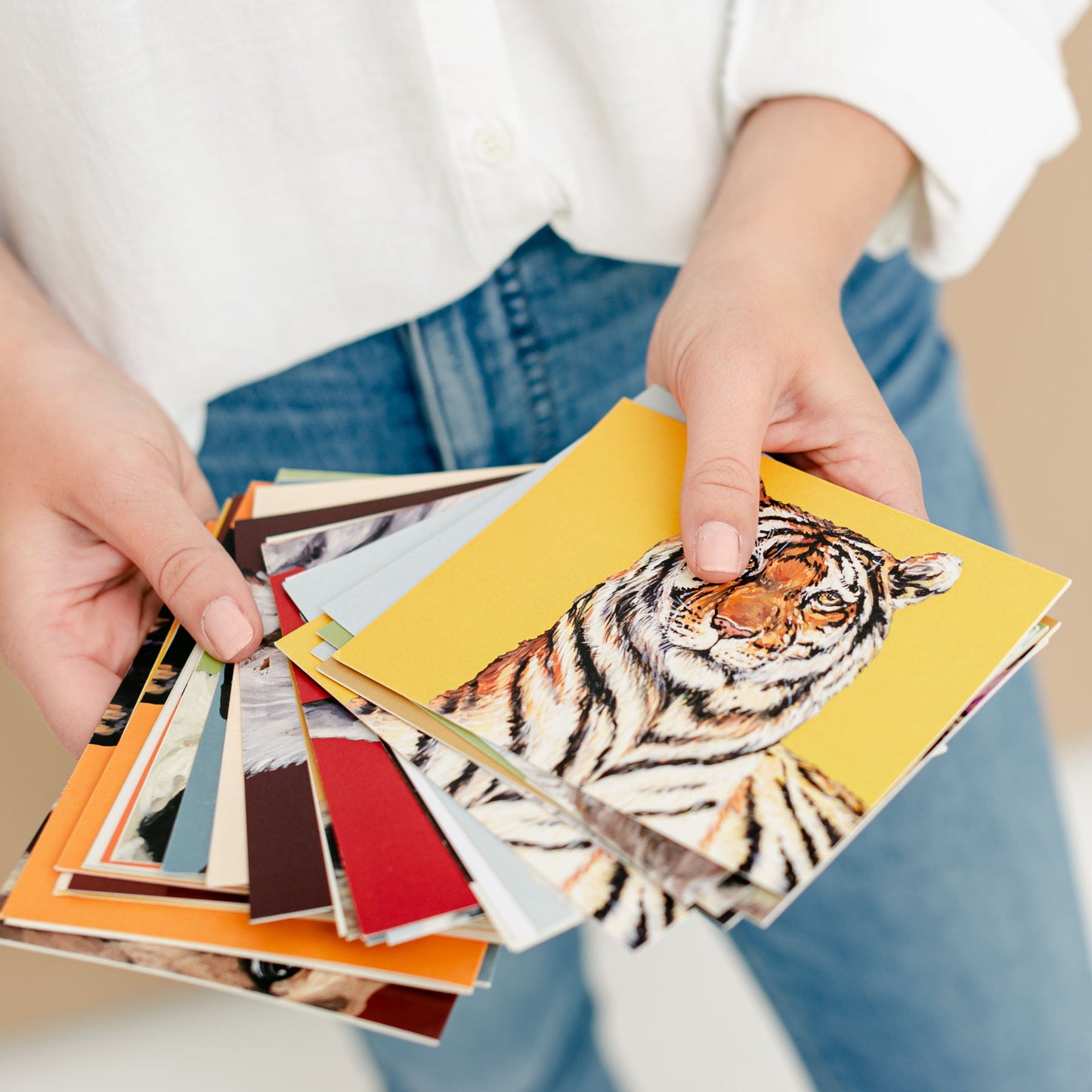 Gold Tiger Folded Notecards