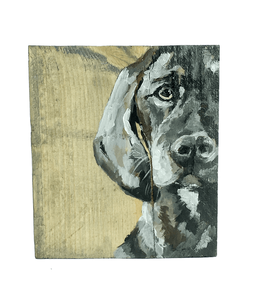 Custom 6 x 6" Wood Block Pet Portrait
