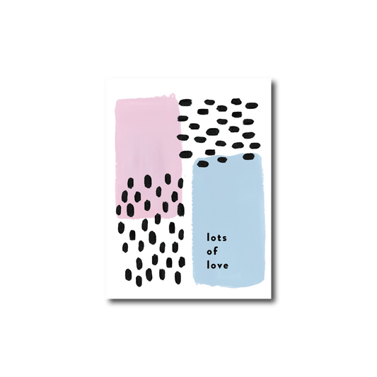 Lots of Love Pink + Blue Dots Card
