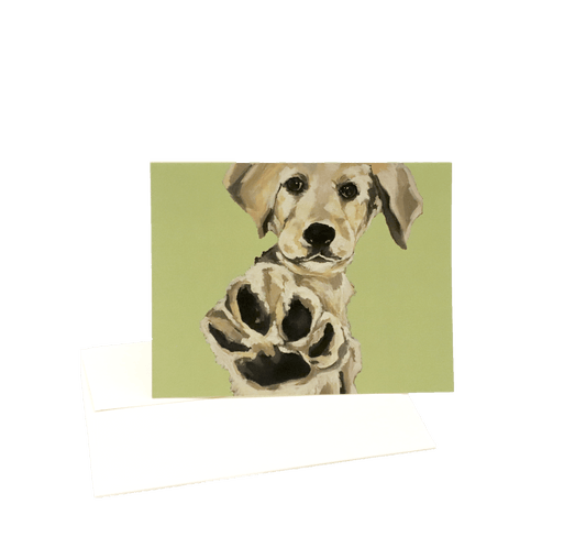 Paw Print Green Notecards