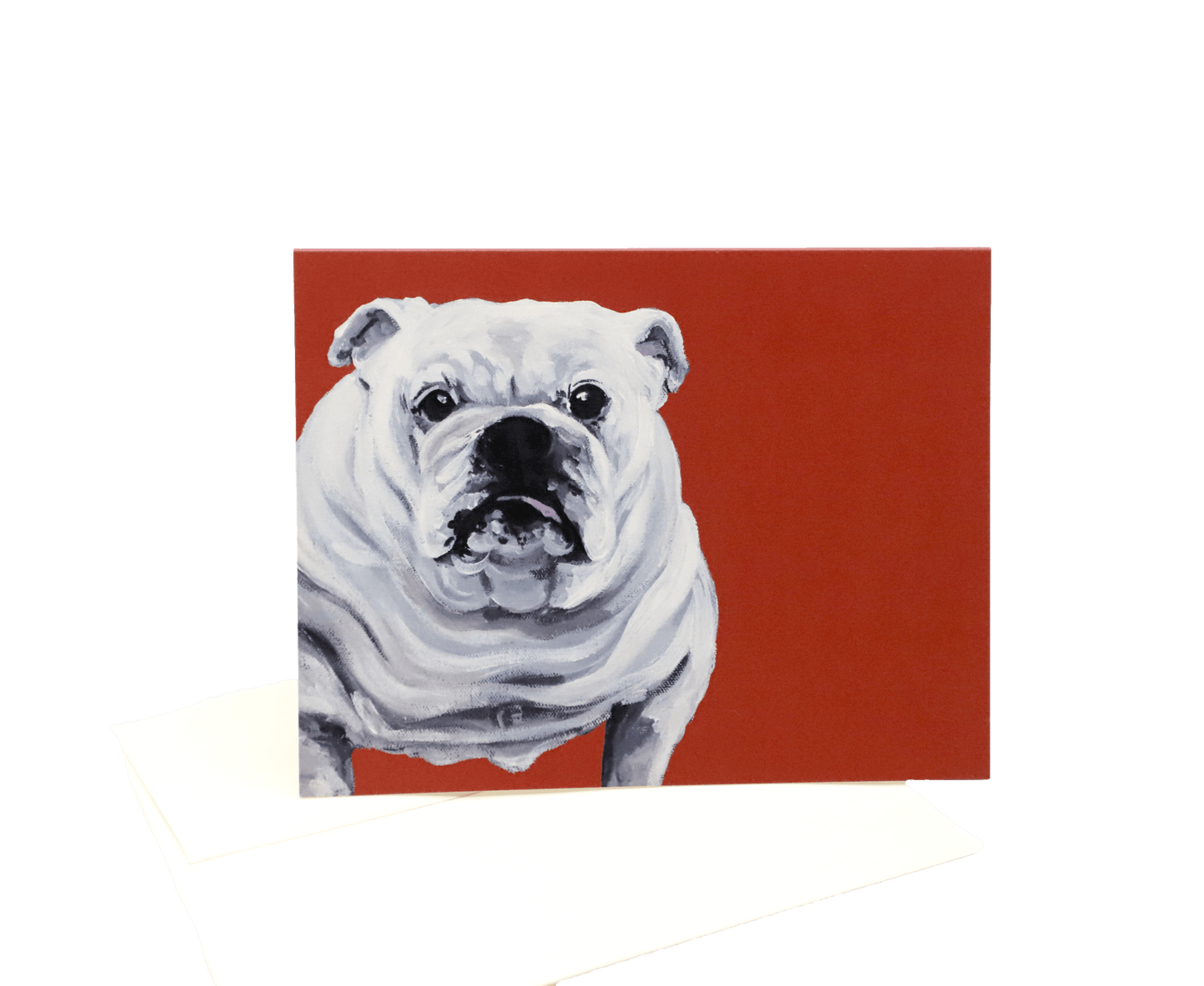 White English Bulldog Folded Notecards